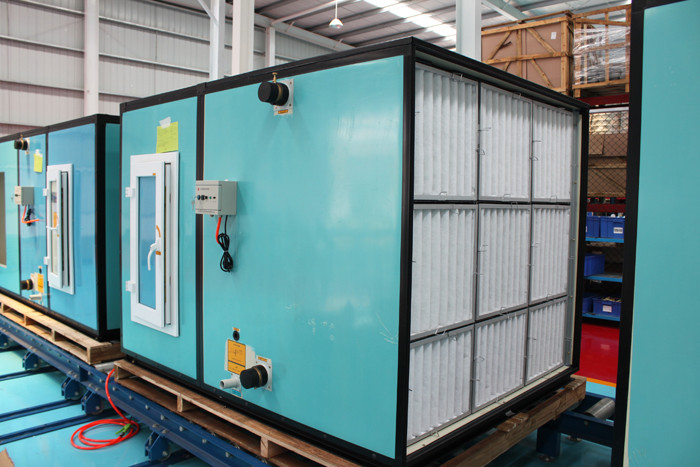 Double Skin 1/2 Rows Heating Coil 7-1300kw Custom Air Handling Units Ith 30/50 Mm Insulation